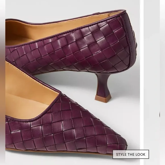 Ann Taylor Woven Nip Toe Kitten Heel Pumps - Picture 2 of 2